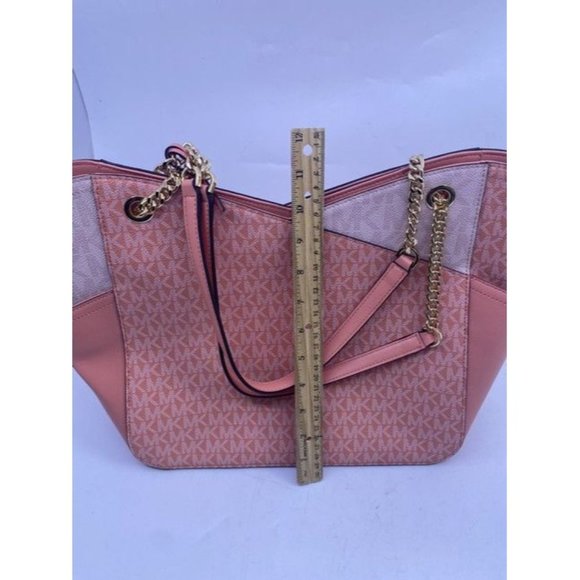 Michael Kors Jet Set Large Color Blcok Logo Coated Canvas Shoulder Bag - Picture 6 of 11